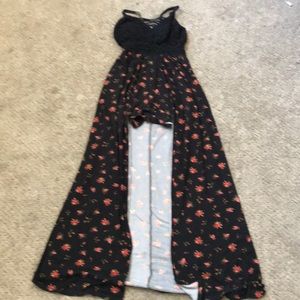 dress with open front and shorts underneath